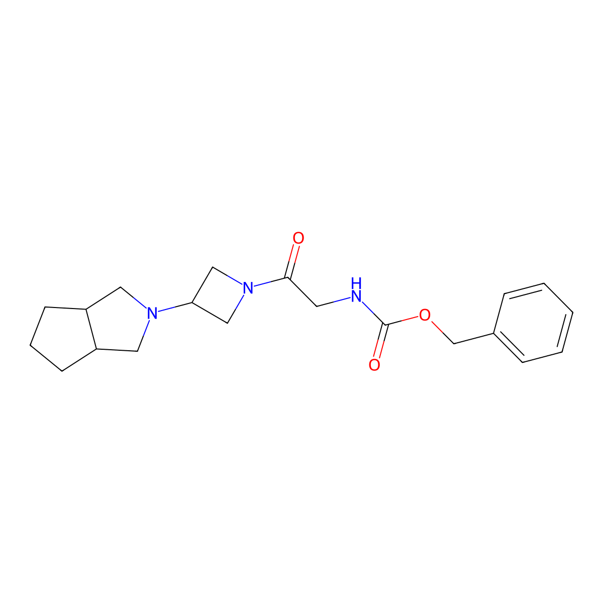 benzyl N-[2-(3-{octahydrocyclopenta[c]pyrrol-2-yl}azetidin-1-yl)-2-oxoethyl]carbamate molecular structure, CAS 2415512-62-6
