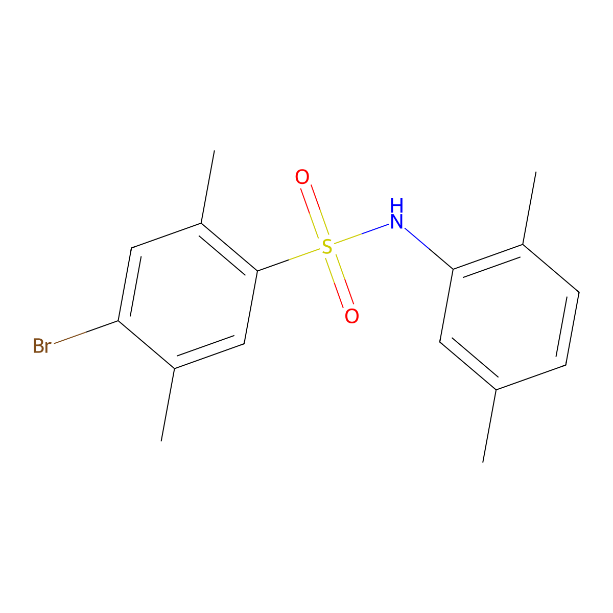 4-Bromo-N-(2,5-dimethylphenyl)-2,5-dimethylbenzenesulfonamide molecular structure, CAS 2415512-63-7