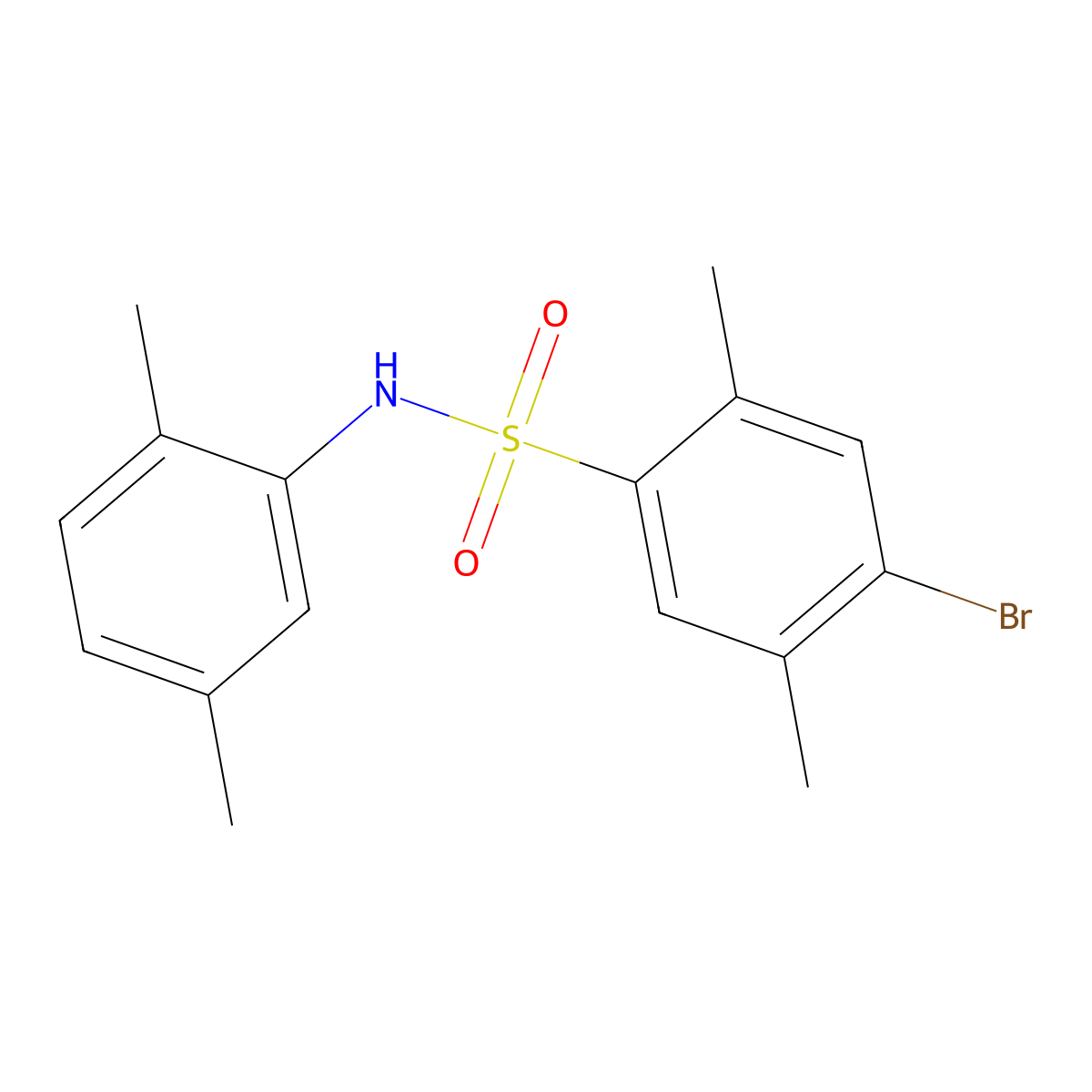 4-Bromo-N-(2,5-dimethylphenyl)-2,5-dimethylbenzenesulfonamide molecular structure, CAS 2415512-63-7