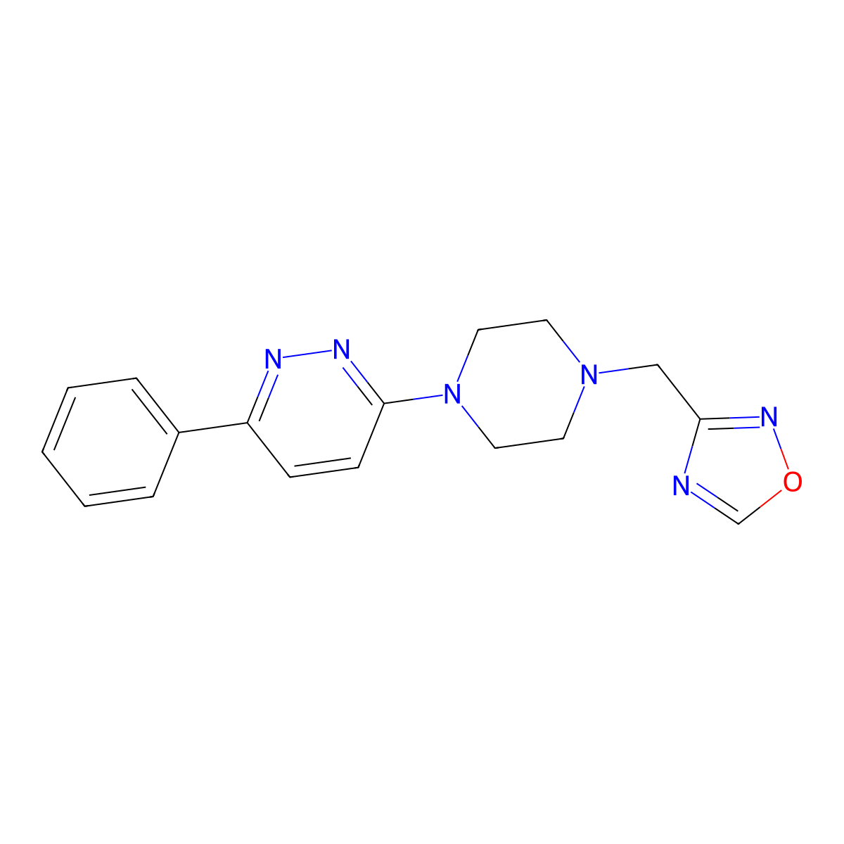 3-{4-[(1,2,4-Oxadiazol-3-yl)methyl]piperazin-1-yl}-6-phenylpyridazine molecular structure, CAS 2415512-71-7