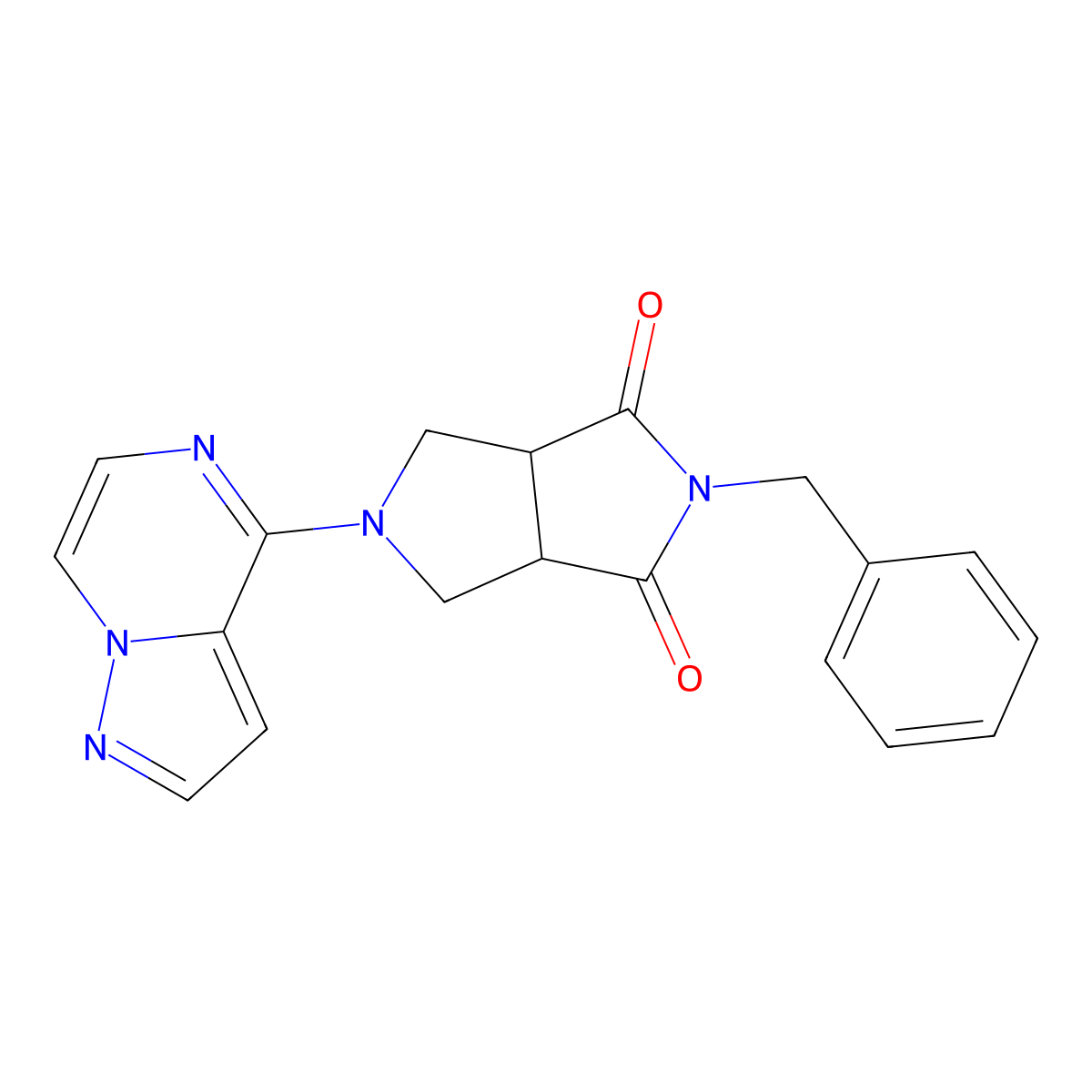 2-Benzyl-5-{pyrazolo[1,5-a]pyrazin-4-yl}-octahydropyrrolo[3,4-c]pyrrole-1,3-dione molecular structure, CAS 2415512-72-8