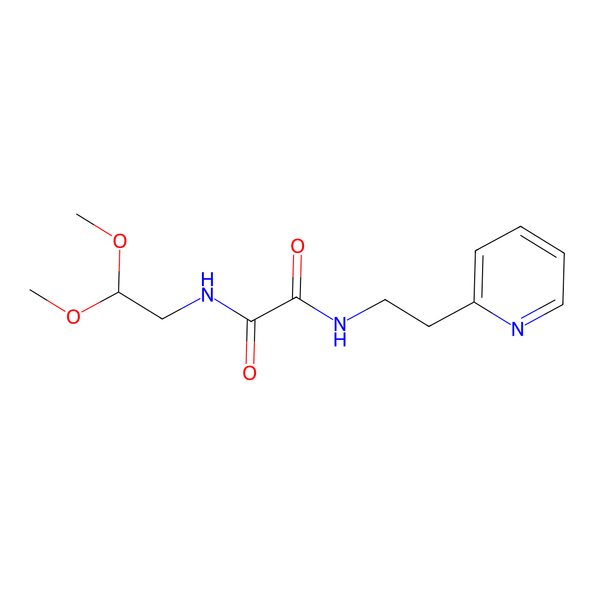 N'-(2,2-Dimethoxyethyl)-N-(2-pyridin-2-ylethyl)oxamide molecular structure, CAS 2415512-78-4