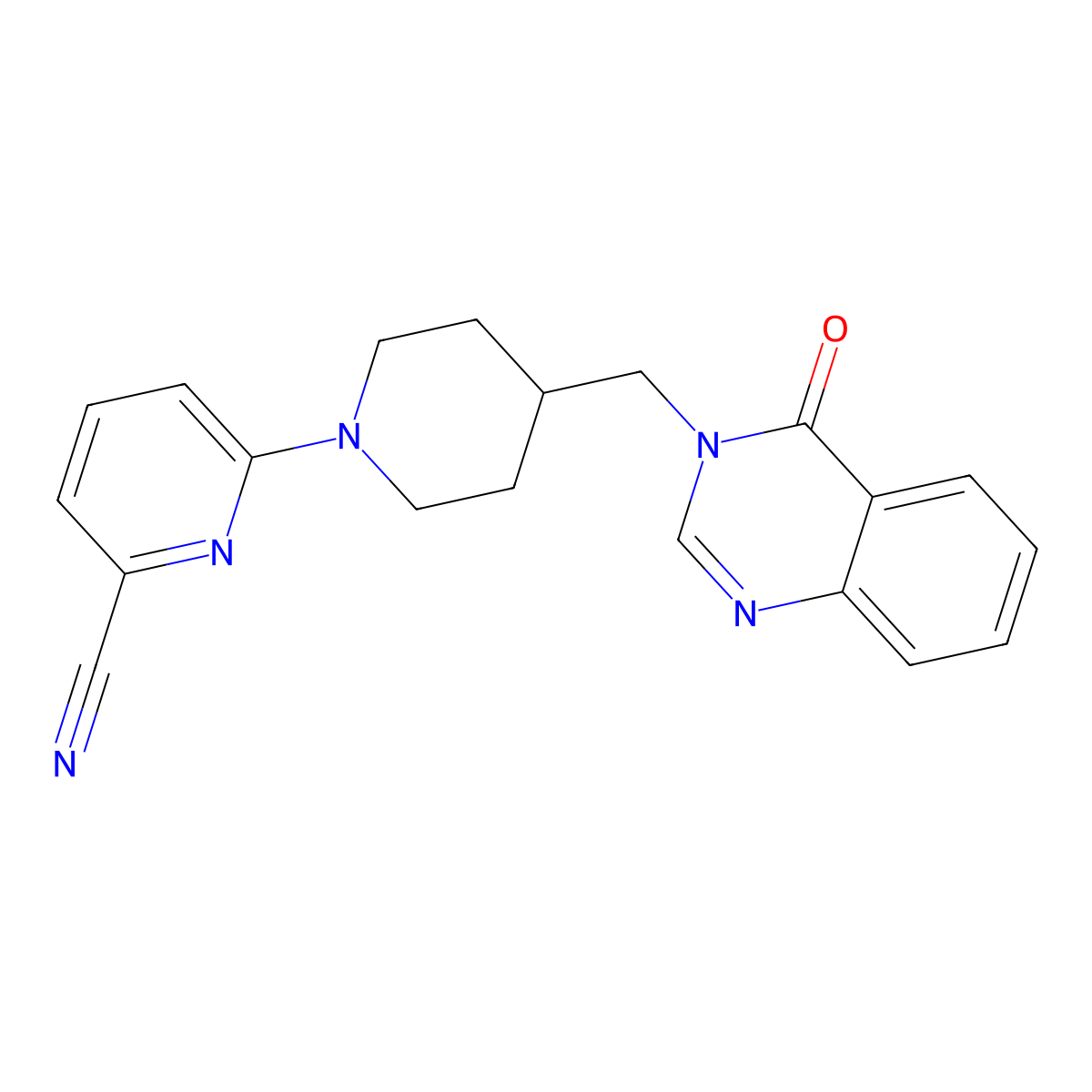 6-{4-[(4-Oxo-3,4-dihydroquinazolin-3-yl)methyl]piperidin-1-yl}pyridine-2-carbonitrile molecular structure, CAS 2415512-93-3