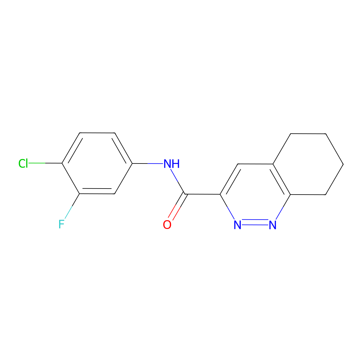 N-(4-Chloro-3-fluorophenyl)-5,6,7,8-tetrahydrocinnoline-3-carboxamide molecular structure, CAS 2415513-01-6