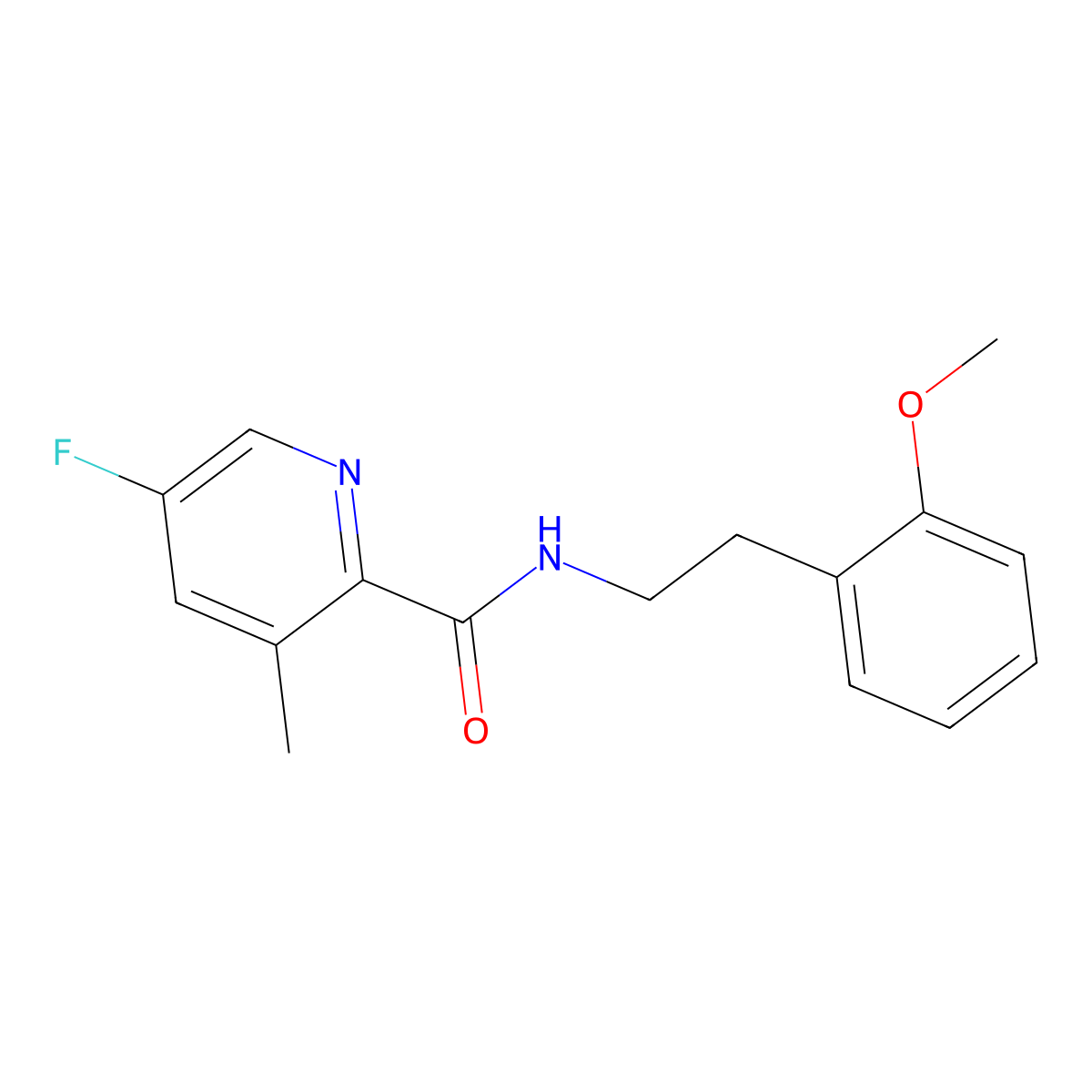 5-fluoro-N-[2-(2-methoxyphenyl)ethyl]-3-methylpyridine-2-carboxamide molecular structure, CAS 2415513-17-4