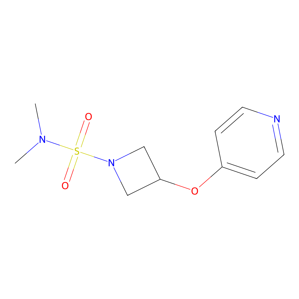 N,N-dimethyl-3-(pyridin-4-yloxy)azetidine-1-sulfonamide molecular structure, CAS 2415513-18-5