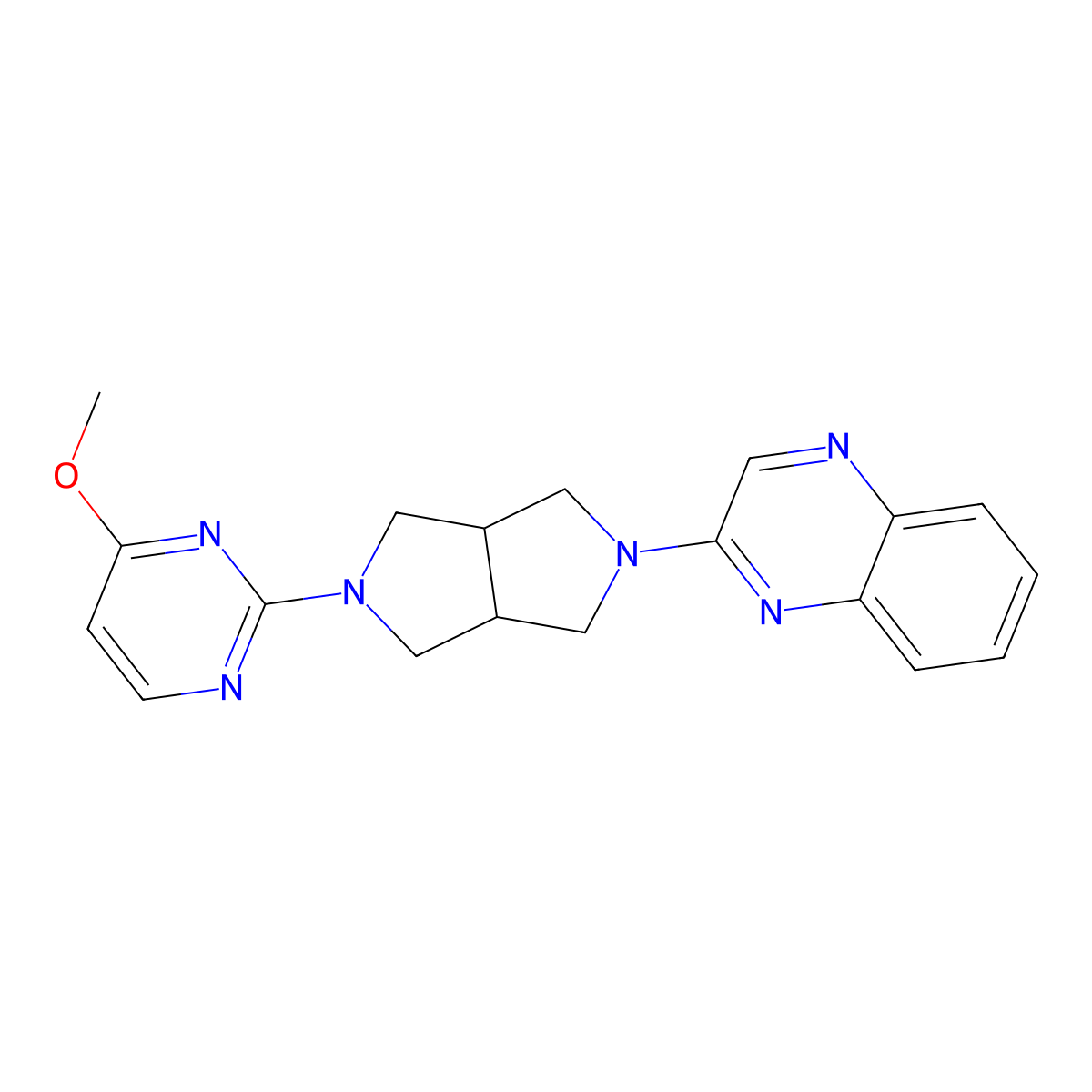 2-[5-(4-Methoxypyrimidin-2-yl)-octahydropyrrolo[3,4-c]pyrrol-2-yl]quinoxaline molecular structure, CAS 2415513-38-9