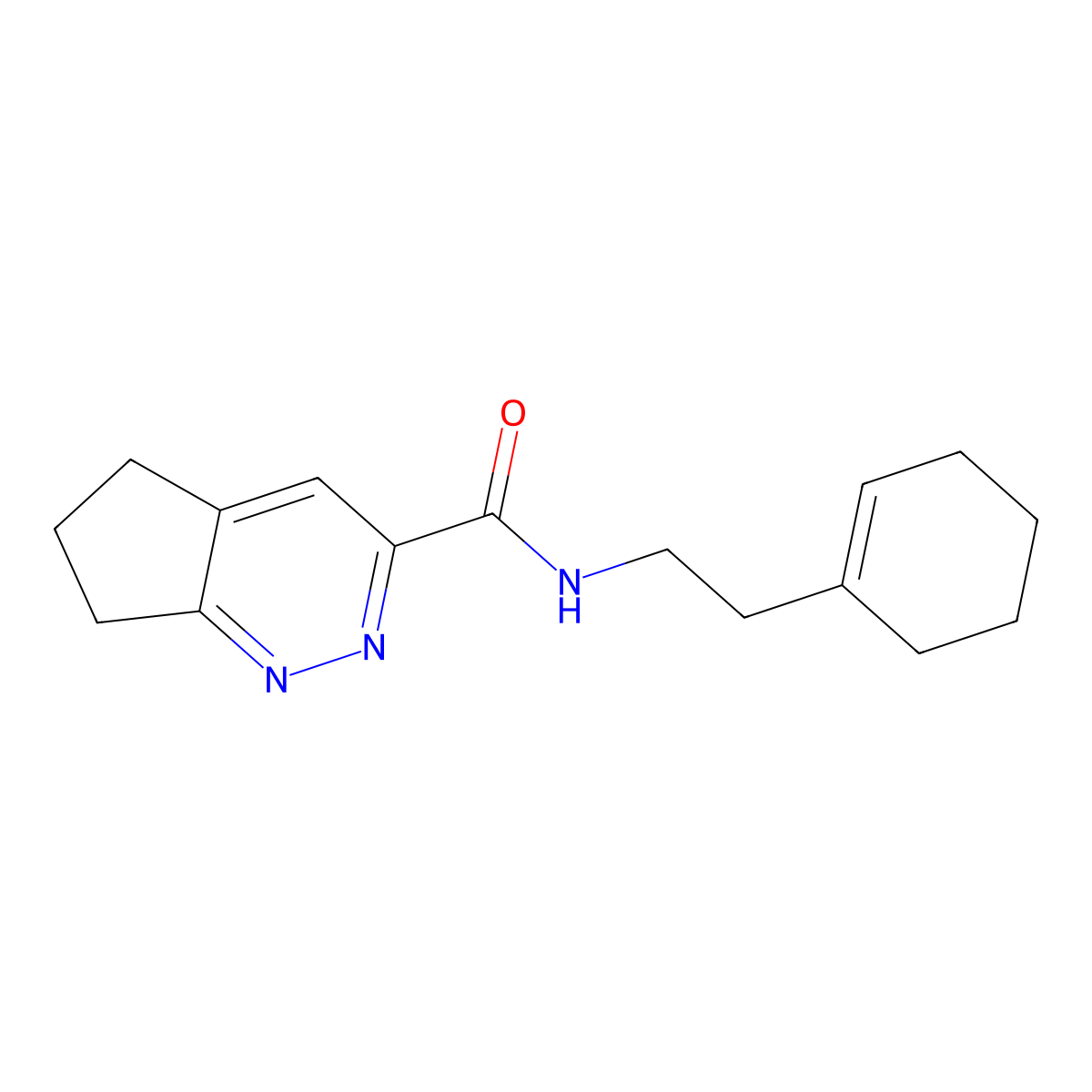 N-[2-(cyclohex-1-en-1-yl)ethyl]-5H,6H,7H-cyclopenta[c]pyridazine-3-carboxamide molecular structure, CAS 2415513-40-3