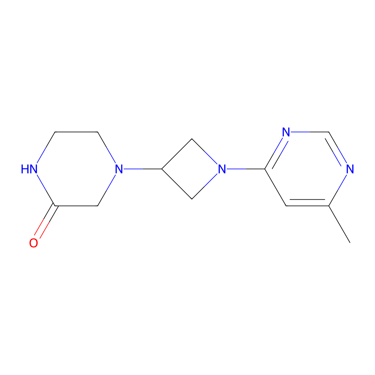 4-[1-(6-Methylpyrimidin-4-yl)azetidin-3-yl]piperazin-2-one molecular structure, CAS 2415513-68-5