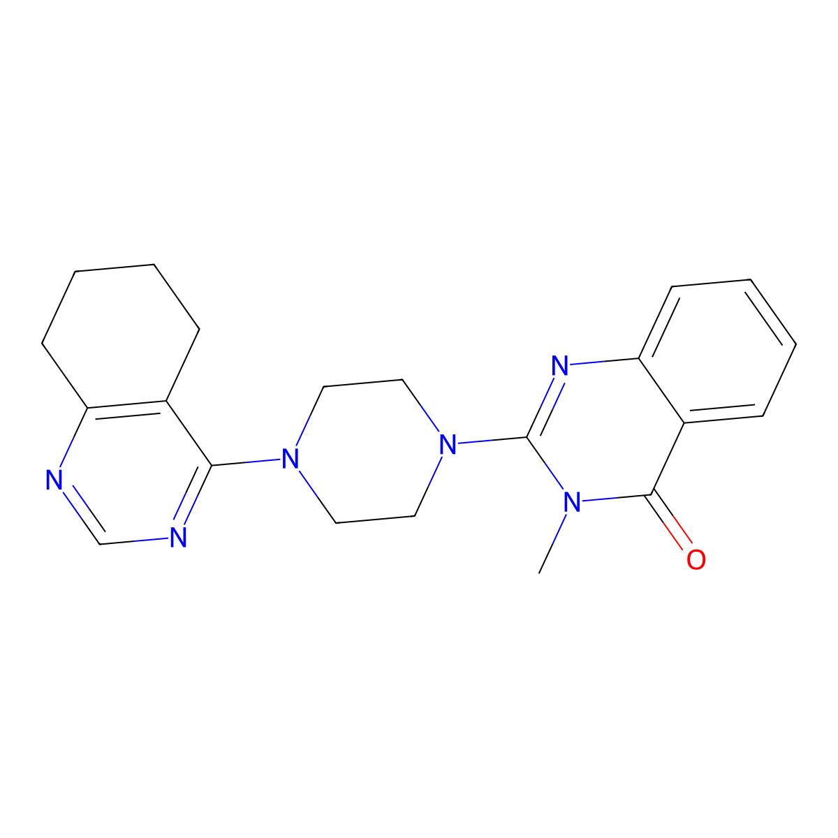 3-Methyl-2-[4-(5,6,7,8-tetrahydroquinazolin-4-yl)piperazin-1-yl]quinazolin-4-one molecular structure, CAS 2415513-83-4