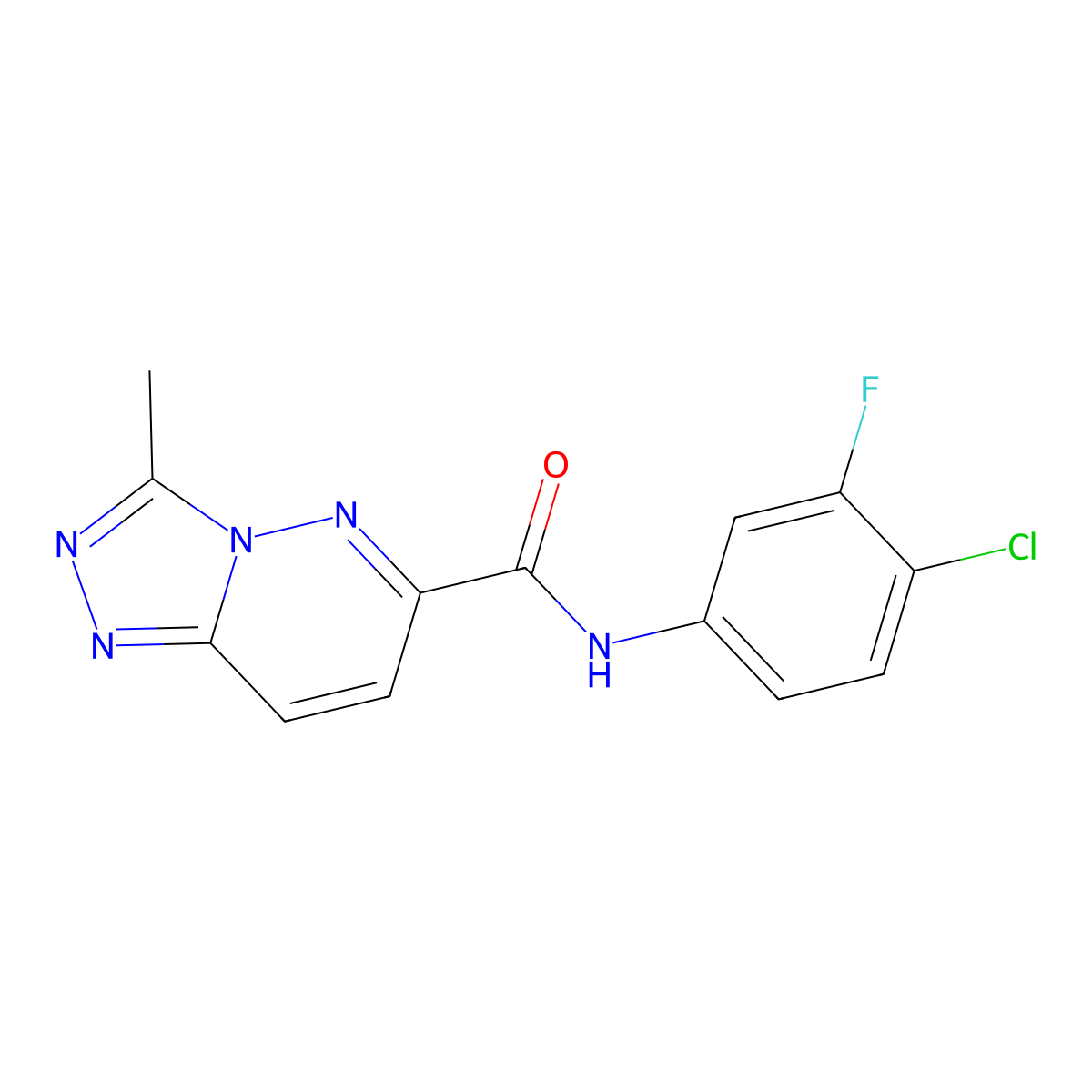 N-(4-Chloro-3-fluorophenyl)-3-methyl-[1,2,4]triazolo[4,3-b]pyridazine-6-carboxamide molecular structure, CAS 2415513-93-6