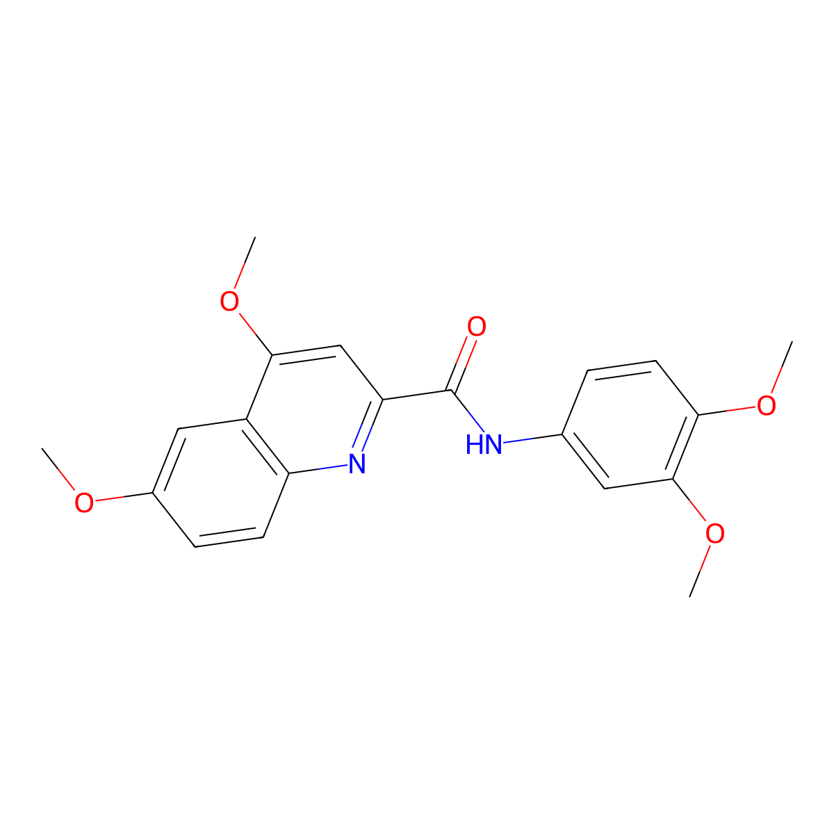 N-(3,4-dimethoxyphenyl)-4,6-dimethoxyquinoline-2-carboxamide molecular structure, CAS 2415514-00-8