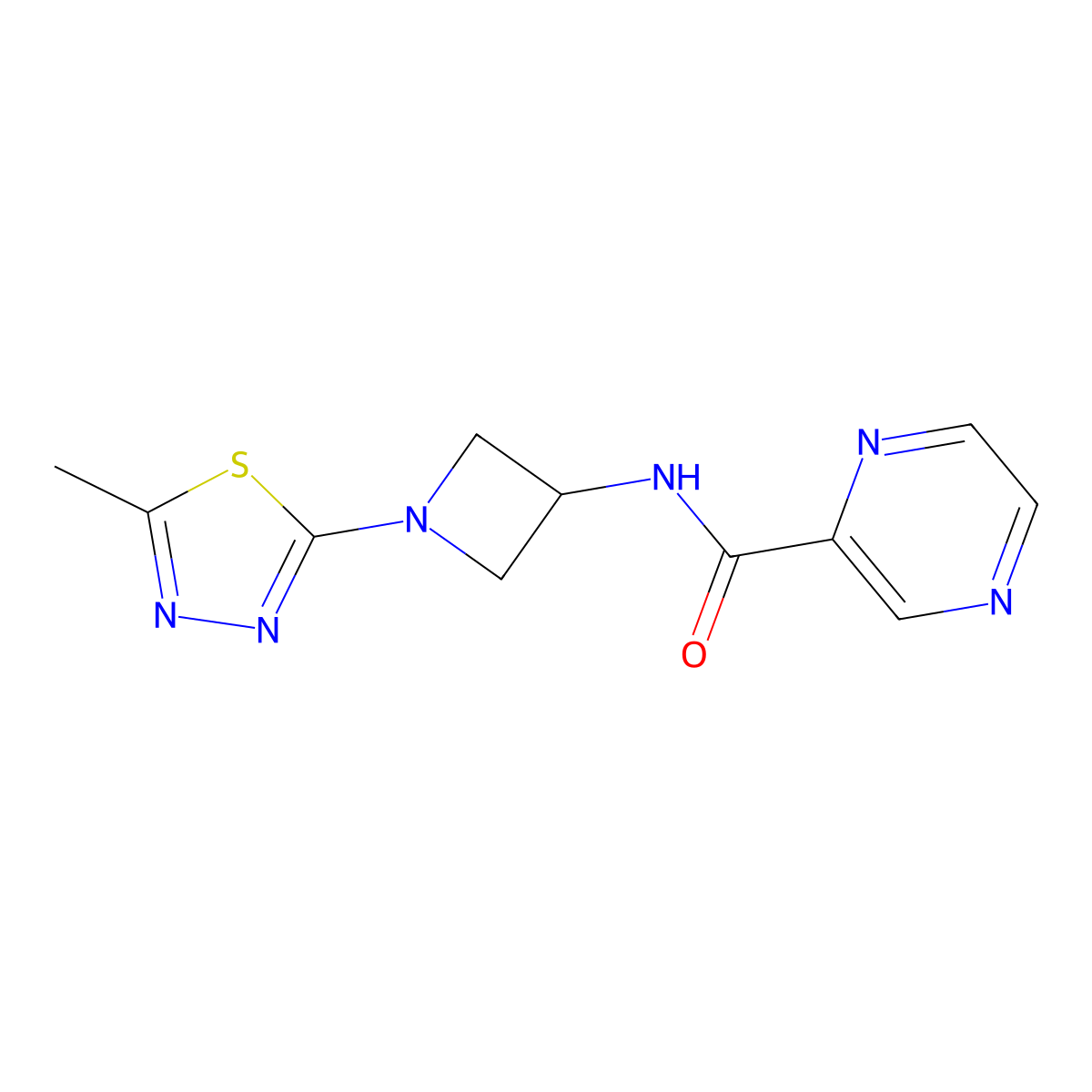 N-[1-(5-Methyl-1,3,4-thiadiazol-2-yl)azetidin-3-yl]pyrazine-2-carboxamide molecular structure, CAS 2415514-09-7