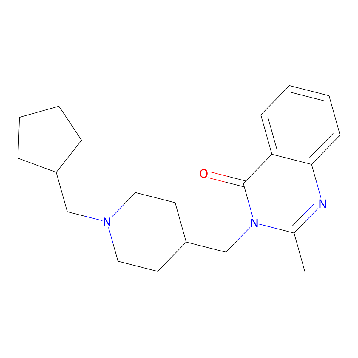 3-{[1-(Cyclopentylmethyl)piperidin-4-yl]methyl}-2-methyl-3,4-dihydroquinazolin-4-one molecular structure, CAS 2415514-10-0
