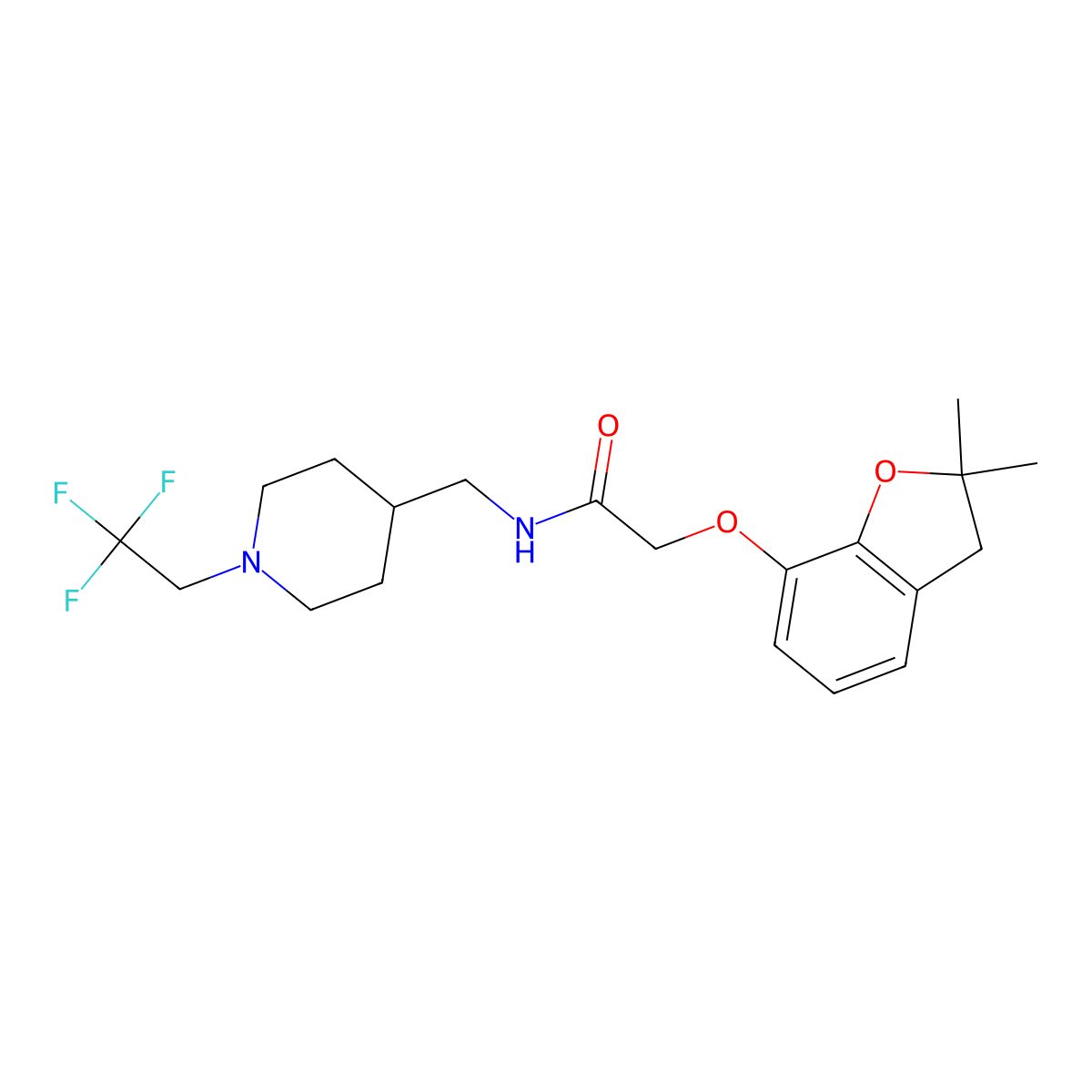 2-[(2,2-dimethyl-2,3-dihydro-1-benzofuran-7-yl)oxy]-N-{[1-(2,2,2-trifluoroethyl)piperidin-4-yl]methyl}acetamide molecular structure, CAS 2415514-15-5