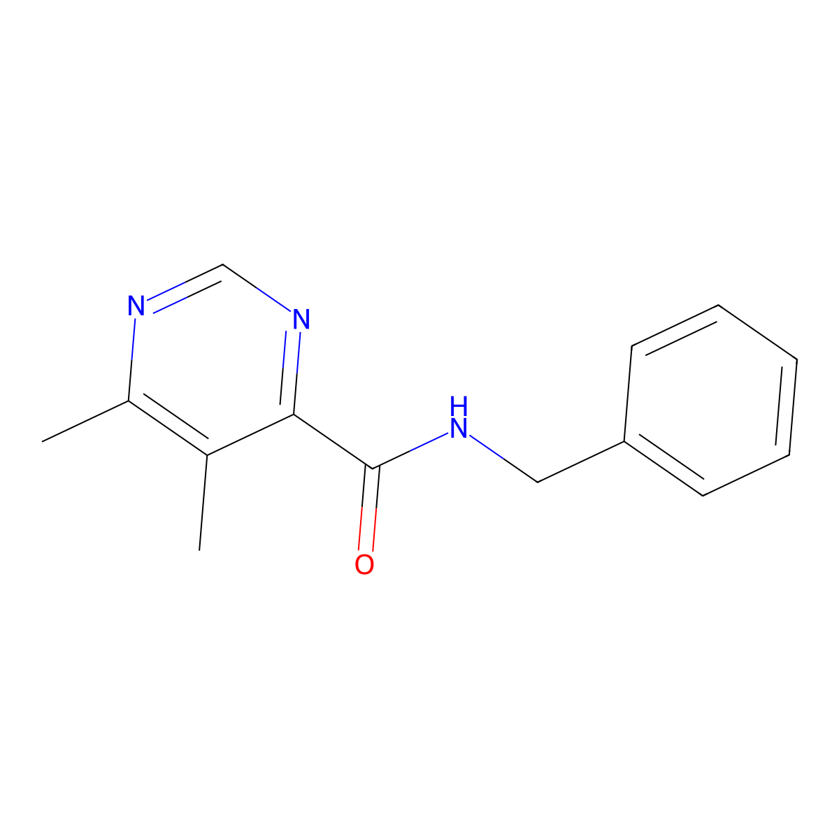 N-Benzyl-5,6-dimethylpyrimidine-4-carboxamide molecular structure, CAS 2415514-17-7