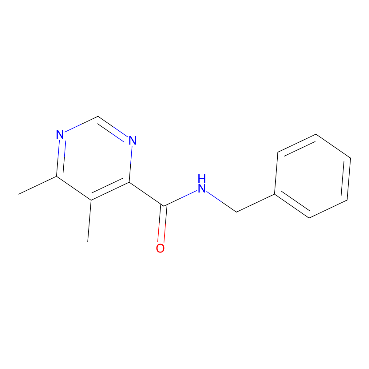 N-Benzyl-5,6-dimethylpyrimidine-4-carboxamide molecular structure, CAS 2415514-17-7