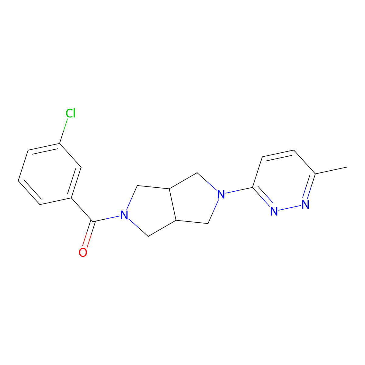 3-[5-(3-Chlorobenzoyl)-octahydropyrrolo[3,4-c]pyrrol-2-yl]-6-methylpyridazine molecular structure, CAS 2415516-29-7