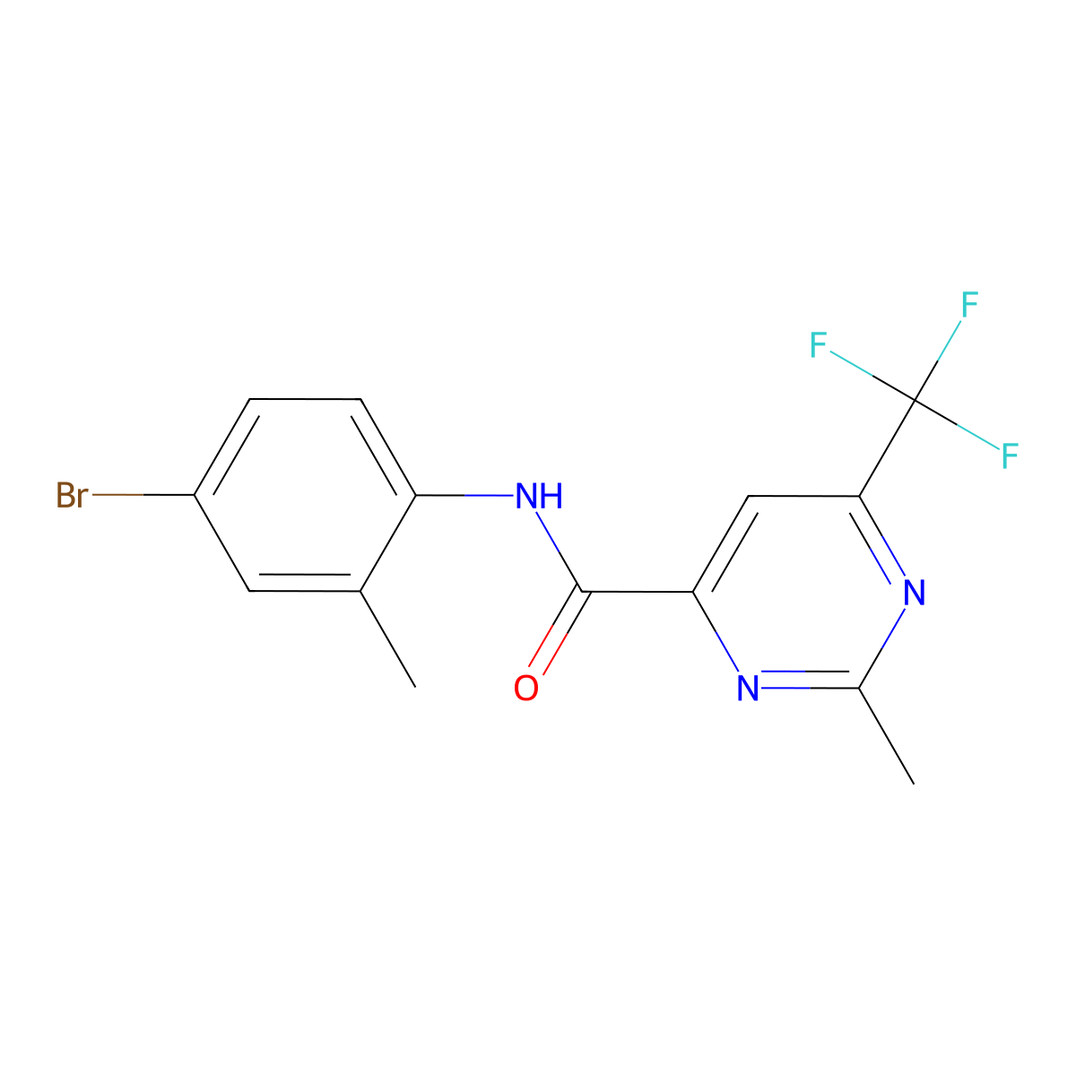 N-(4-Bromo-2-methylphenyl)-2-methyl-6-(trifluoromethyl)pyrimidine-4-carboxamide molecular structure, CAS 2415516-31-1