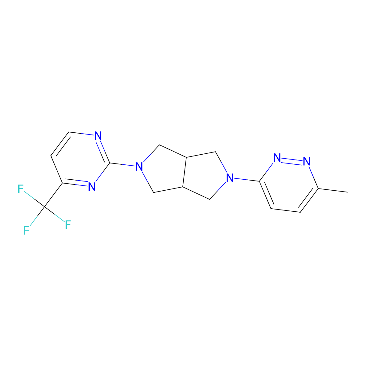 2-[5-(6-Methylpyridazin-3-yl)-octahydropyrrolo[3,4-c]pyrrol-2-yl]-4-(trifluoromethyl)pyrimidine molecular structure, CAS 2415516-36-6