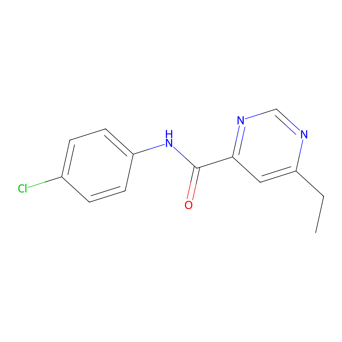 N-(4-Chlorophenyl)-6-ethylpyrimidine-4-carboxamide molecular structure, CAS 2415516-44-6
