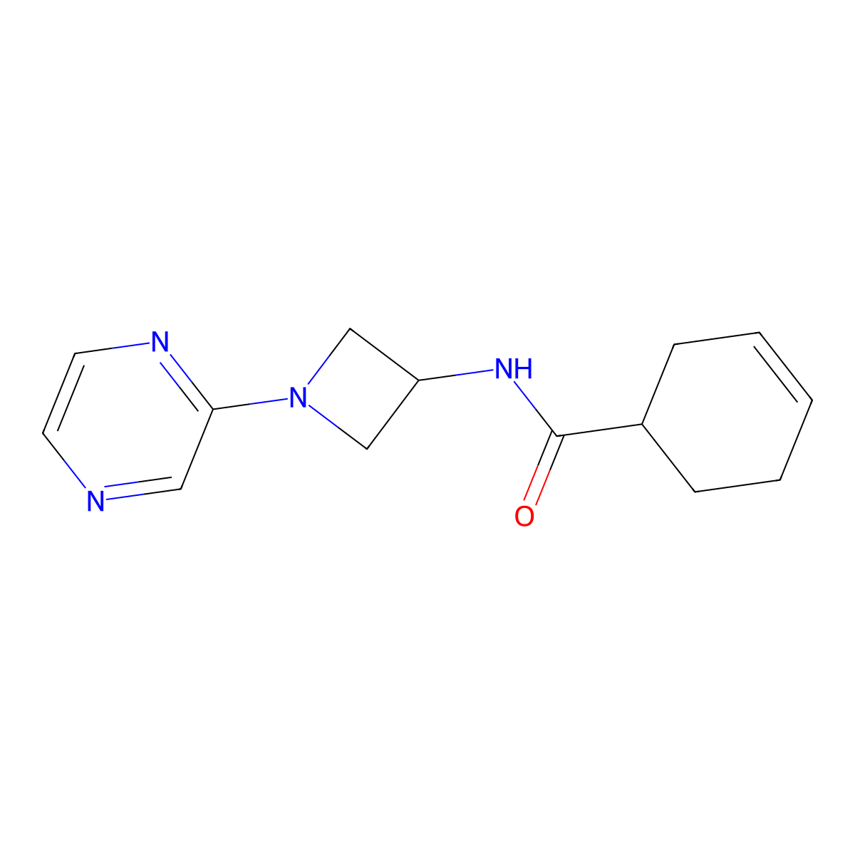 N-[1-(pyrazin-2-yl)azetidin-3-yl]cyclohex-3-ene-1-carboxamide molecular structure, CAS 2415516-57-1