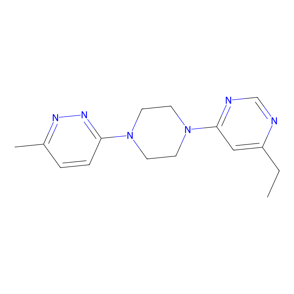 3-[4-(6-Ethylpyrimidin-4-yl)piperazin-1-yl]-6-methylpyridazine molecular structure, CAS 2415516-64-0