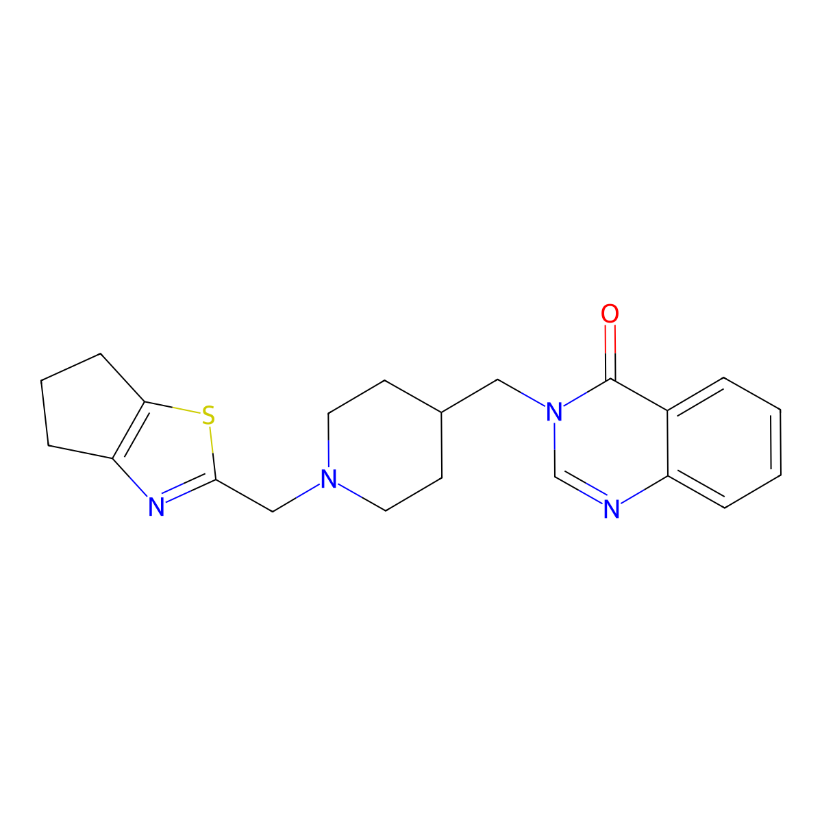 3-{[1-({4H,5H,6H-cyclopenta[d][1,3]thiazol-2-yl}methyl)piperidin-4-yl]methyl}-3,4-dihydroquinazolin-4-one molecular structure, CAS 2415516-77-5