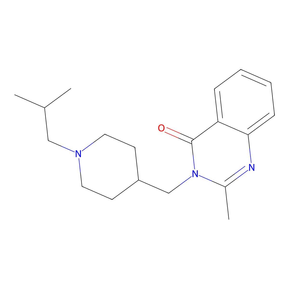 2-Methyl-3-{[1-(2-methylpropyl)piperidin-4-yl]methyl}-3,4-dihydroquinazolin-4-one molecular structure, CAS 2415516-79-7