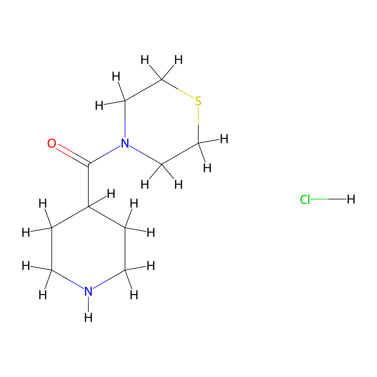 4-(Piperidine-4-carbonyl)thiomorpholine hydrochloride molecular structure, CAS 2415517-01-8