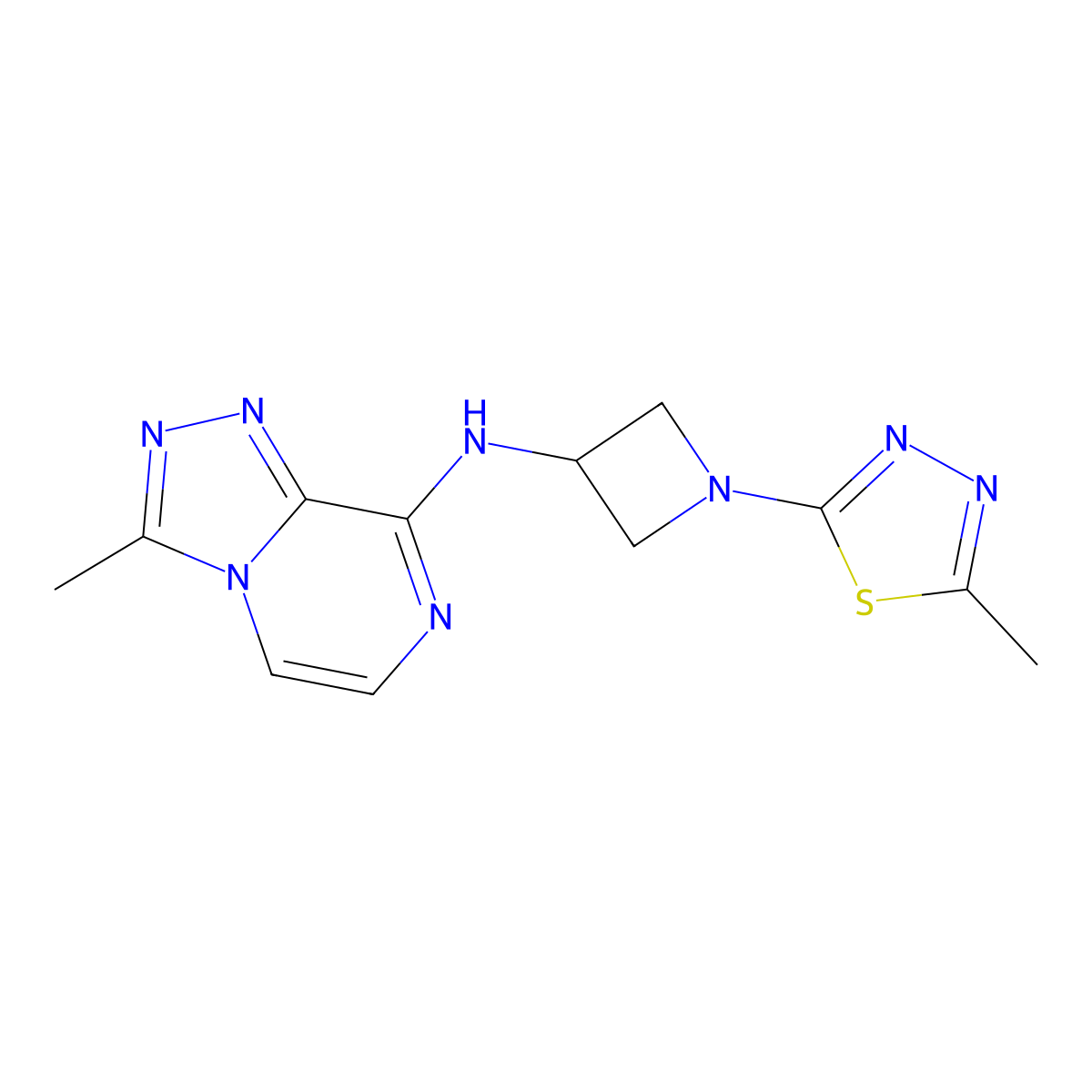 1-(5-methyl-1,3,4-thiadiazol-2-yl)-N-{3-methyl-[1,2,4]triazolo[4,3-a]pyrazin-8-yl}azetidin-3-amine molecular structure, CAS 2415517-02-9