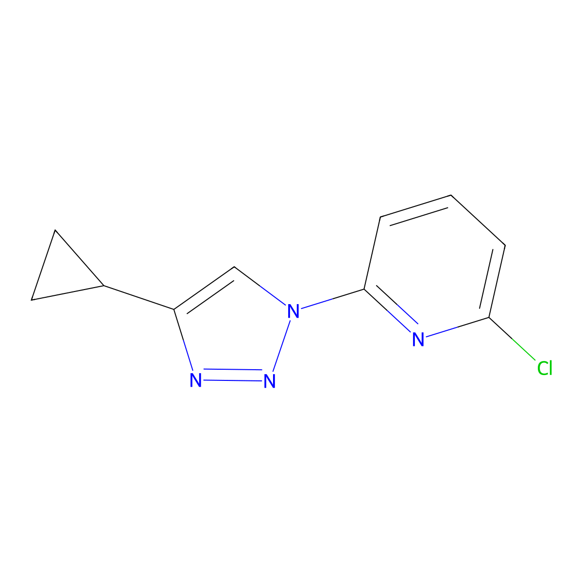 2-chloro-6-(4-cyclopropyl-1H-1,2,3-triazol-1-yl)pyridine molecular structure, CAS 2415517-03-0