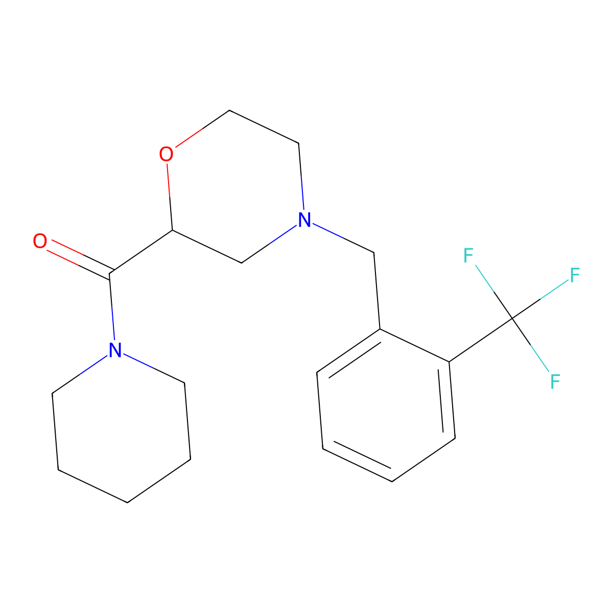 2-(Piperidine-1-carbonyl)-4-{[2-(trifluoromethyl)phenyl]methyl}morpholine molecular structure, CAS 2415517-12-1