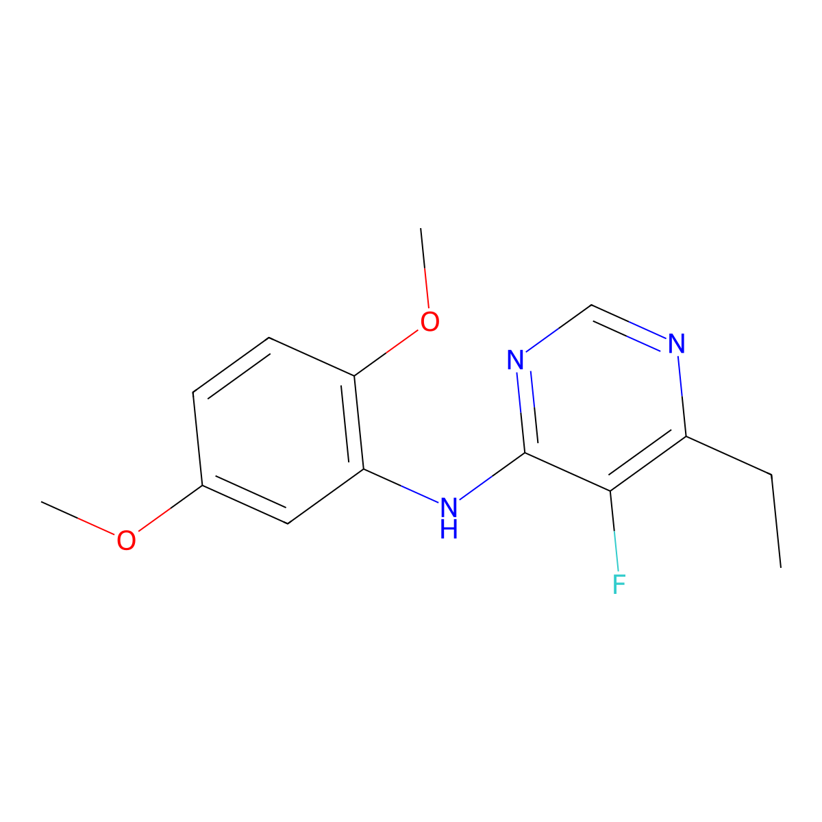 N-(2,5-Dimethoxyphenyl)-6-ethyl-5-fluoropyrimidin-4-amine molecular structure, CAS 2415517-13-2