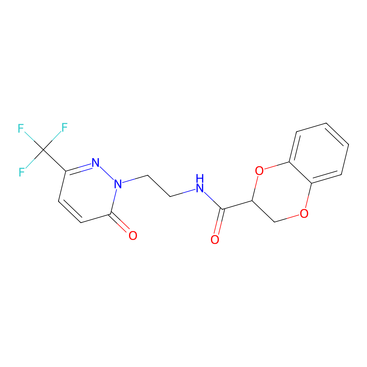 N-{2-[6-oxo-3-(trifluoromethyl)-1,6-dihydropyridazin-1-yl]ethyl}-2,3-dihydro-1,4-benzodioxine-2-carboxamide molecular structure, CAS 2415517-15-4