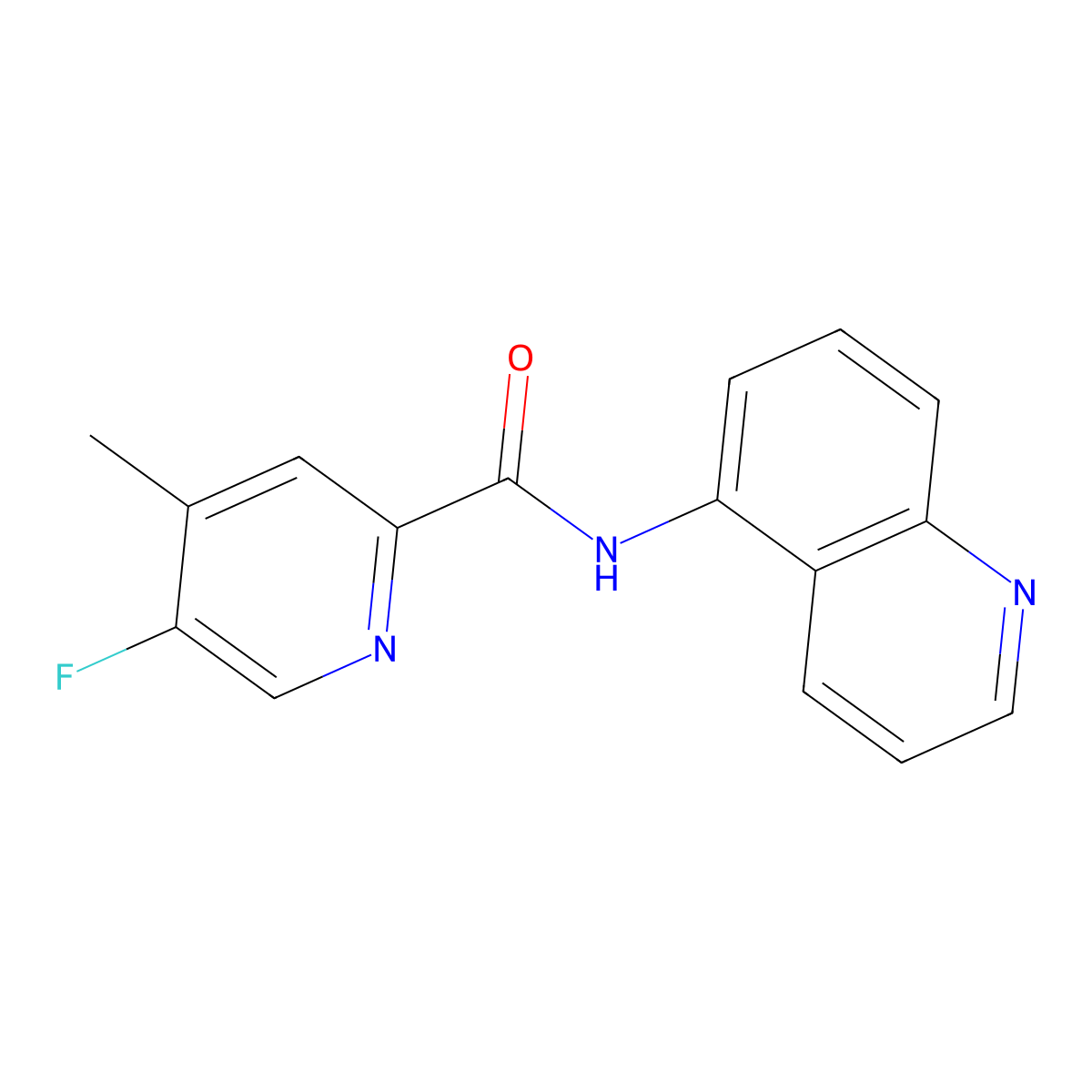 5-fluoro-4-methyl-N-(quinolin-5-yl)pyridine-2-carboxamide molecular structure, CAS 2415517-19-8