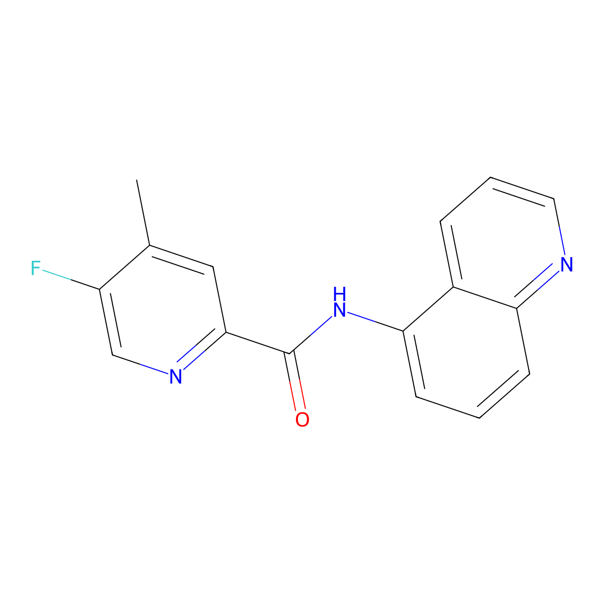 5-fluoro-4-methyl-N-(quinolin-5-yl)pyridine-2-carboxamide molecular structure, CAS 2415517-19-8