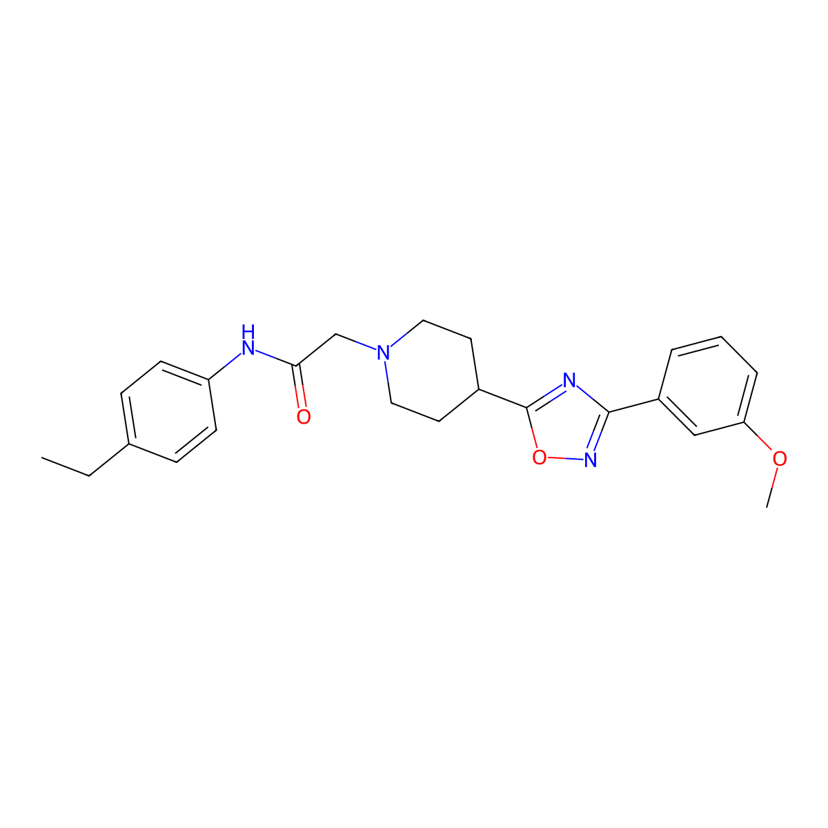 N-(4-ethylphenyl)-2-{4-[3-(3-methoxyphenyl)-1,2,4-oxadiazol-5-yl]piperidin-1-yl}acetamide molecular structure, CAS 2415517-22-3