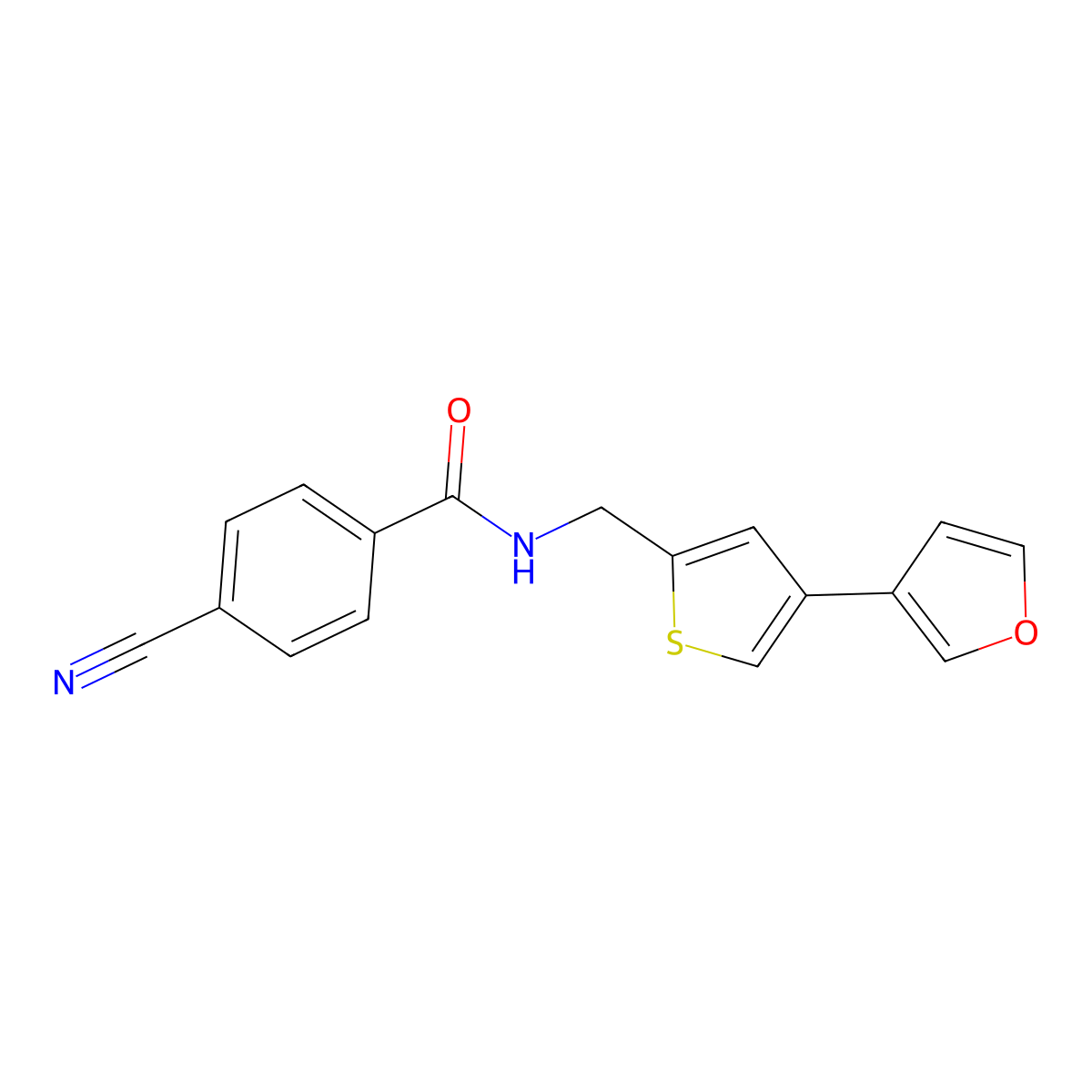 4-cyano-N-{[4-(furan-3-yl)thiophen-2-yl]methyl}benzamide molecular structure, CAS 2415517-35-8