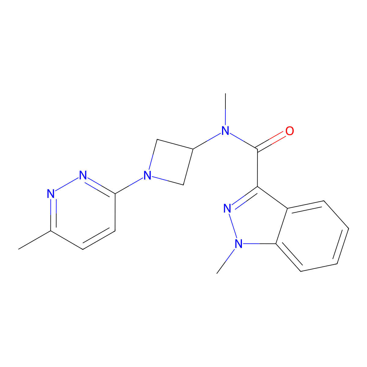 N,1-dimethyl-N-[1-(6-methylpyridazin-3-yl)azetidin-3-yl]-1H-indazole-3-carboxamide molecular structure, CAS 2415517-37-0