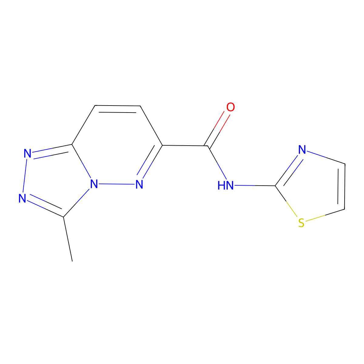 3-Methyl-N-(1,3-thiazol-2-yl)-[1,2,4]triazolo[4,3-b]pyridazine-6-carboxamide molecular structure, CAS 2415517-41-6