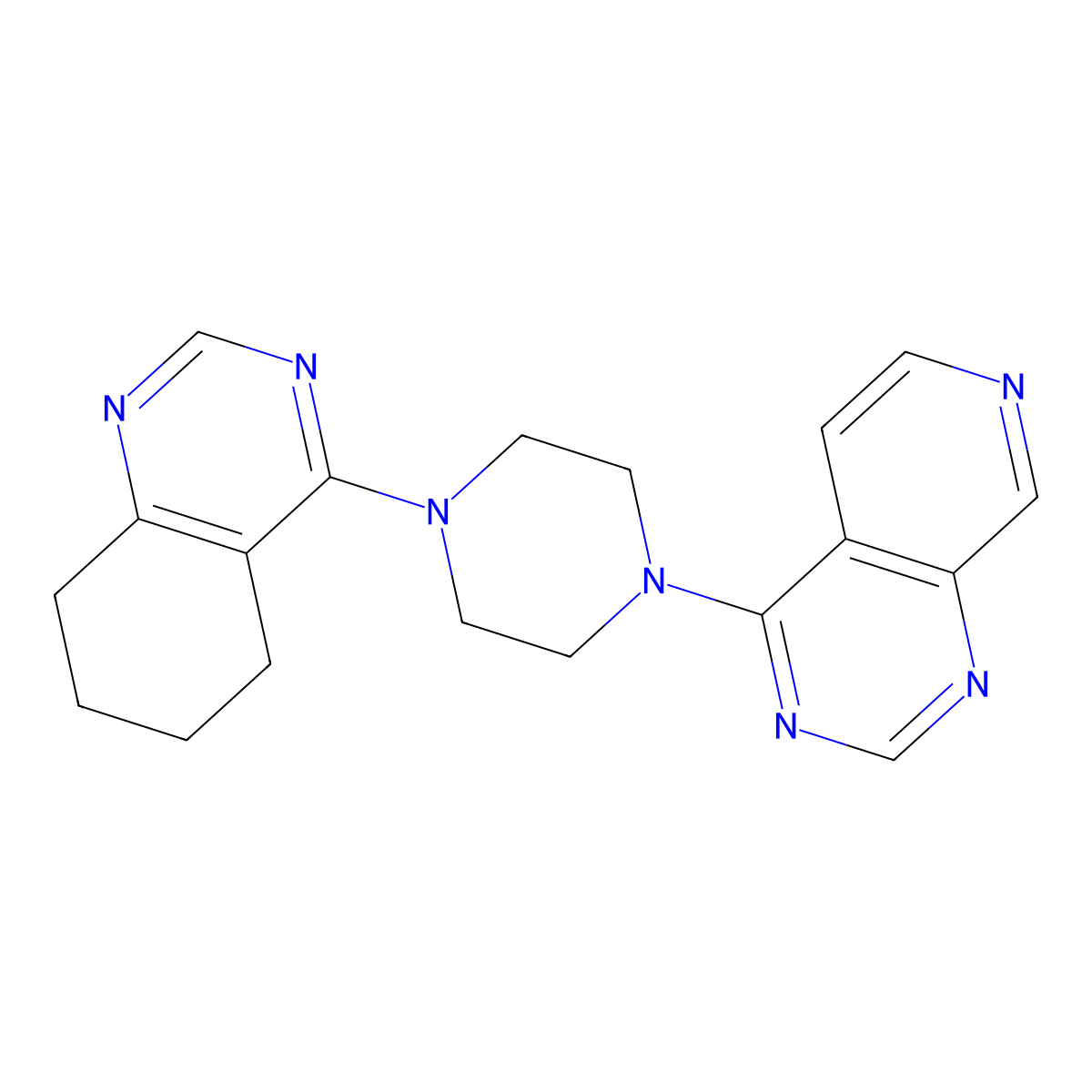 4-(4-{Pyrido[3,4-d]pyrimidin-4-yl}piperazin-1-yl)-5,6,7,8-tetrahydroquinazoline molecular structure, CAS 2415517-61-0