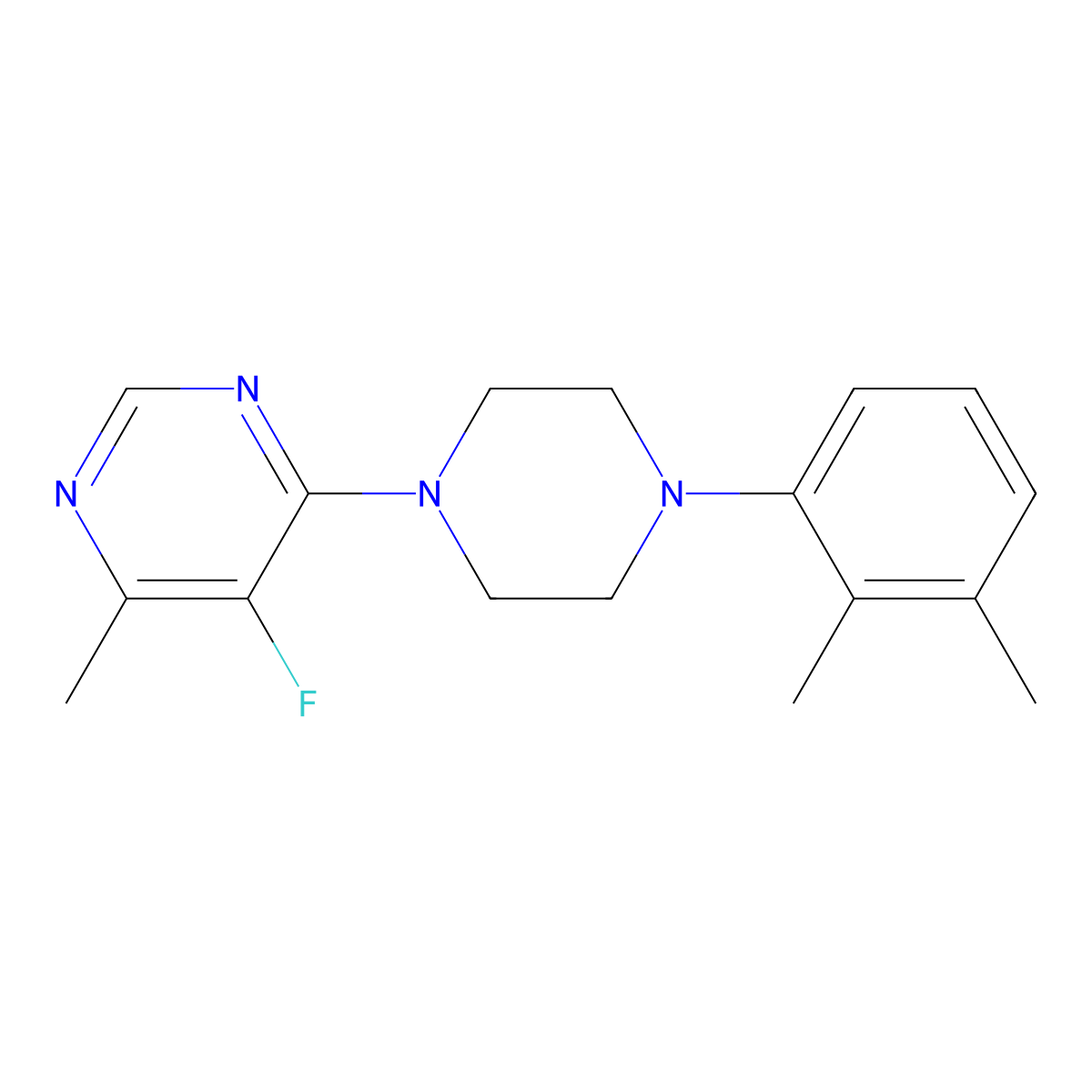 4-[4-(2,3-Dimethylphenyl)piperazin-1-yl]-5-fluoro-6-methylpyrimidine molecular structure, CAS 2415517-65-4