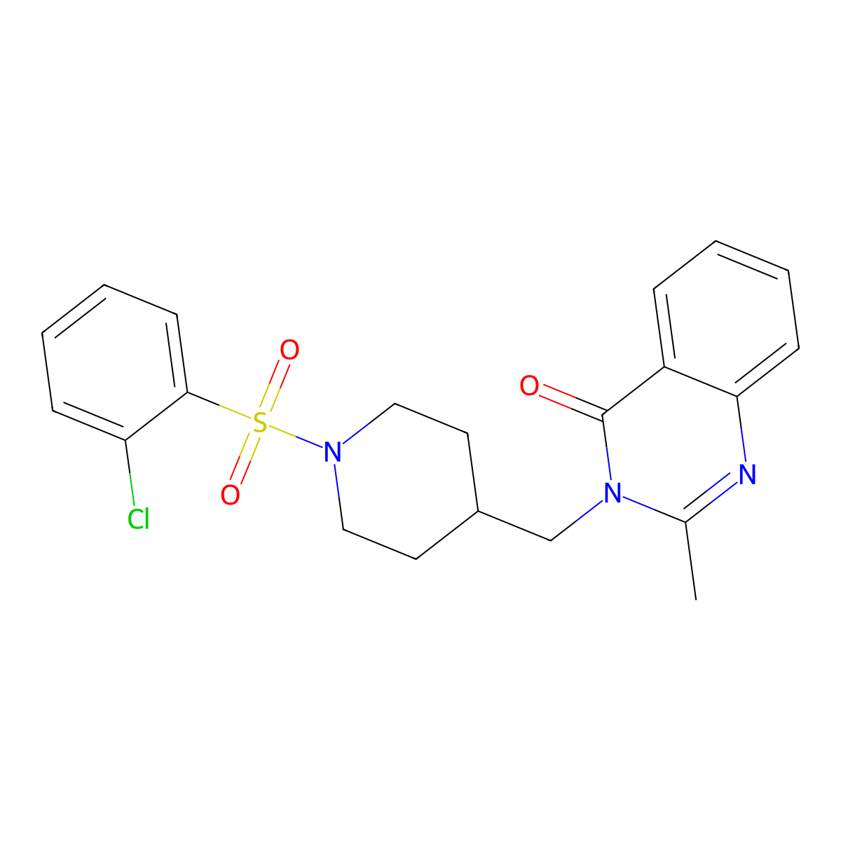 3-{[1-(2-Chlorobenzenesulfonyl)piperidin-4-yl]methyl}-2-methyl-3,4-dihydroquinazolin-4-one molecular structure, CAS 2415517-66-5