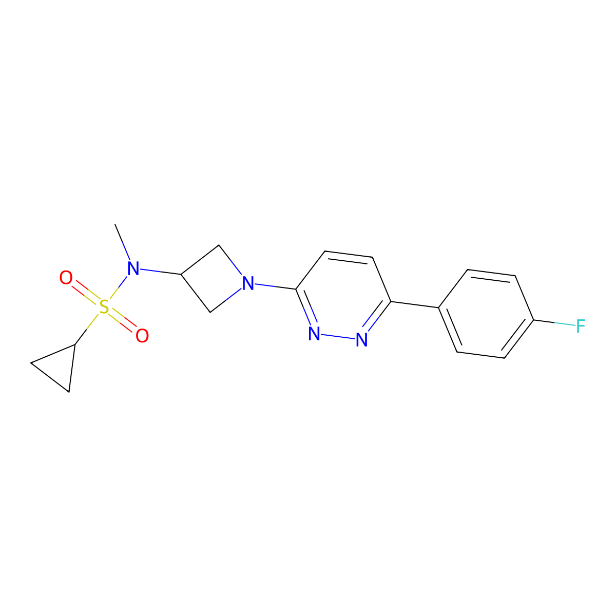 N-{1-[6-(4-fluorophenyl)pyridazin-3-yl]azetidin-3-yl}-N-methylcyclopropanesulfonamide molecular structure, CAS 2415517-69-8