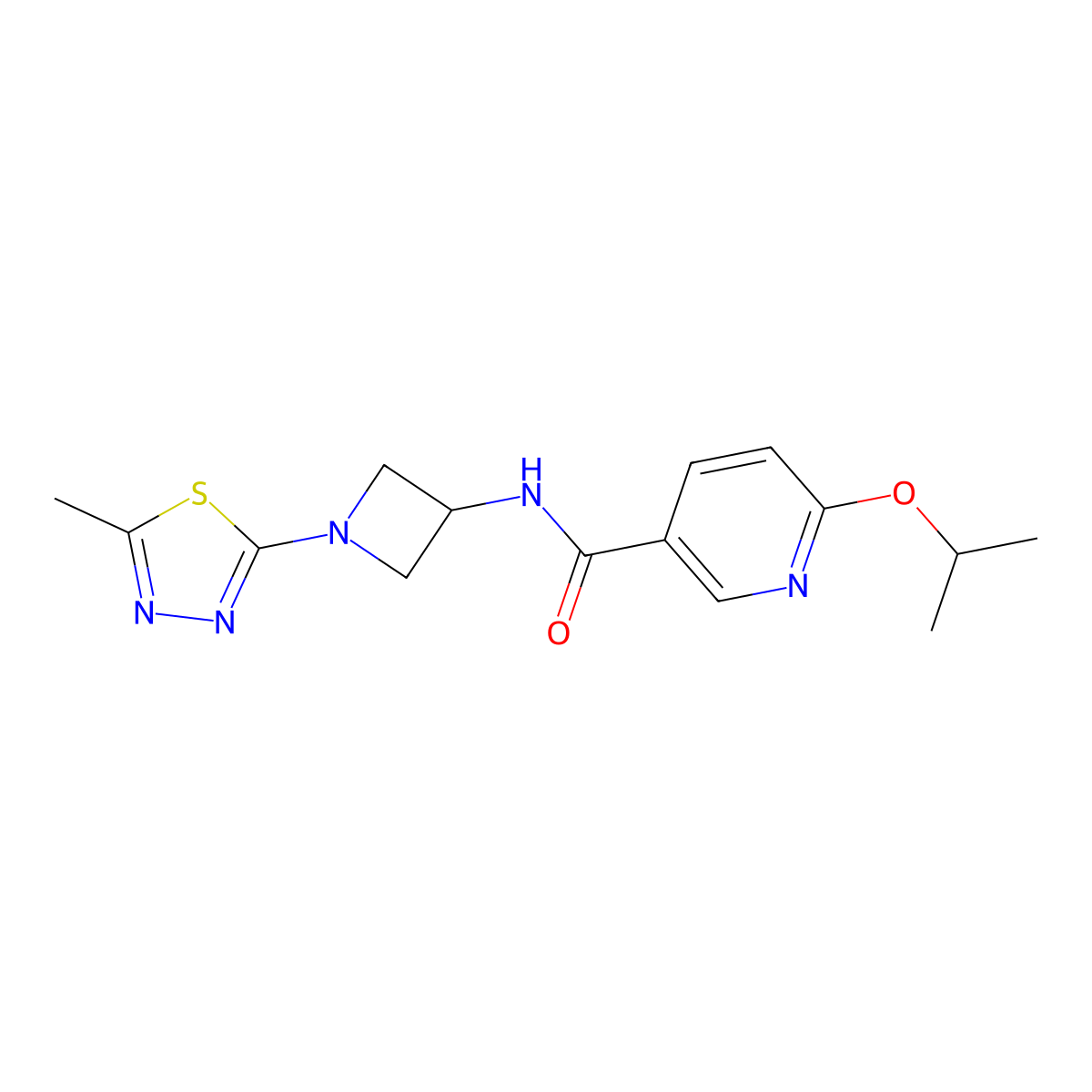 N-[1-(5-methyl-1,3,4-thiadiazol-2-yl)azetidin-3-yl]-6-(propan-2-yloxy)pyridine-3-carboxamide molecular structure, CAS 2415517-76-7