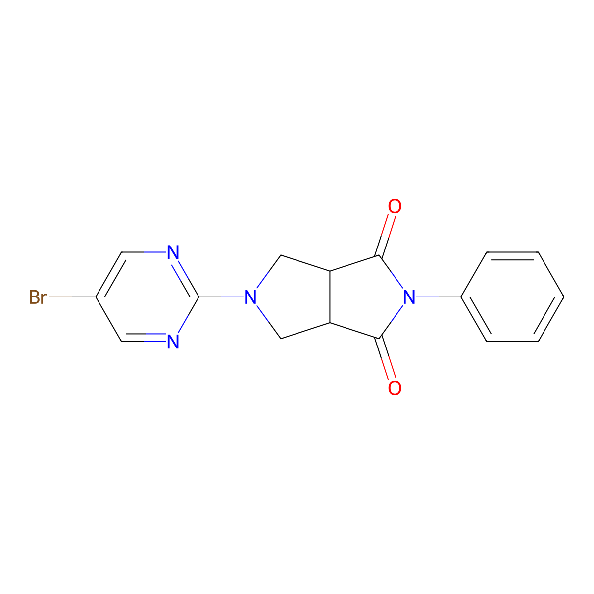 5-(5-Bromopyrimidin-2-yl)-2-phenyl-octahydropyrrolo[3,4-c]pyrrole-1,3-dione molecular structure, CAS 2415517-80-3
