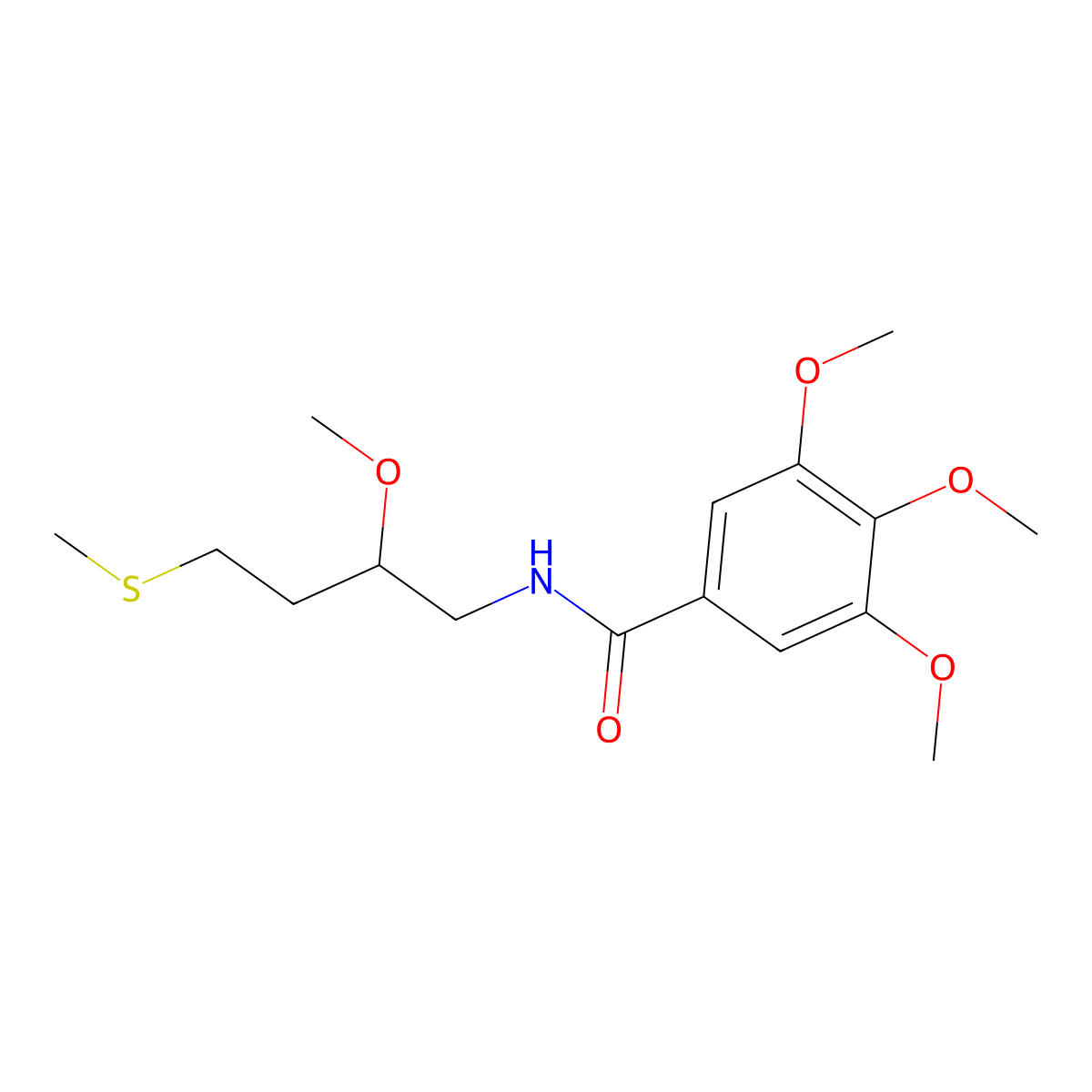 3,4,5-trimethoxy-N-[2-methoxy-4-(methylsulfanyl)butyl]benzamide molecular structure, CAS 2415517-82-5