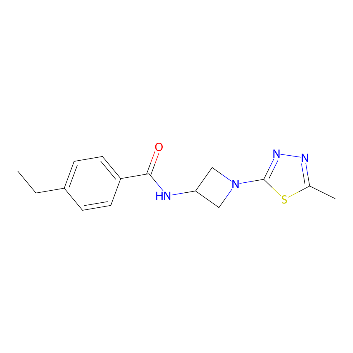 4-Ethyl-N-[1-(5-methyl-1,3,4-thiadiazol-2-yl)azetidin-3-yl]benzamide molecular structure, CAS 2415518-04-4