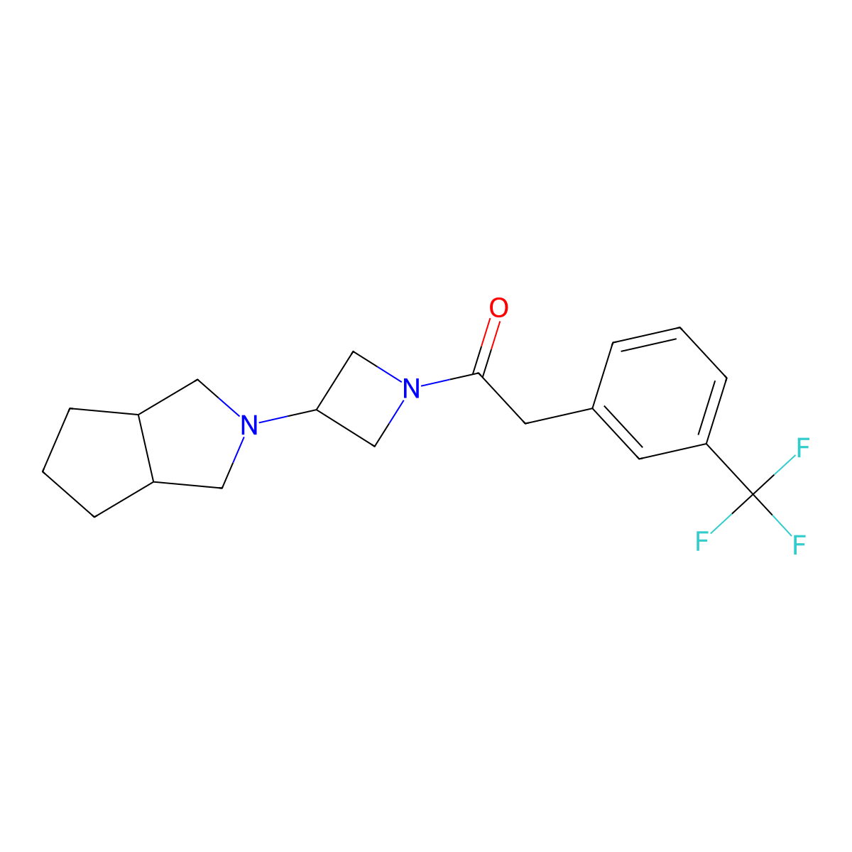 1-(3-{Octahydrocyclopenta[c]pyrrol-2-yl}azetidin-1-yl)-2-[3-(trifluoromethyl)phenyl]ethan-1-one molecular structure, CAS 2415518-26-0